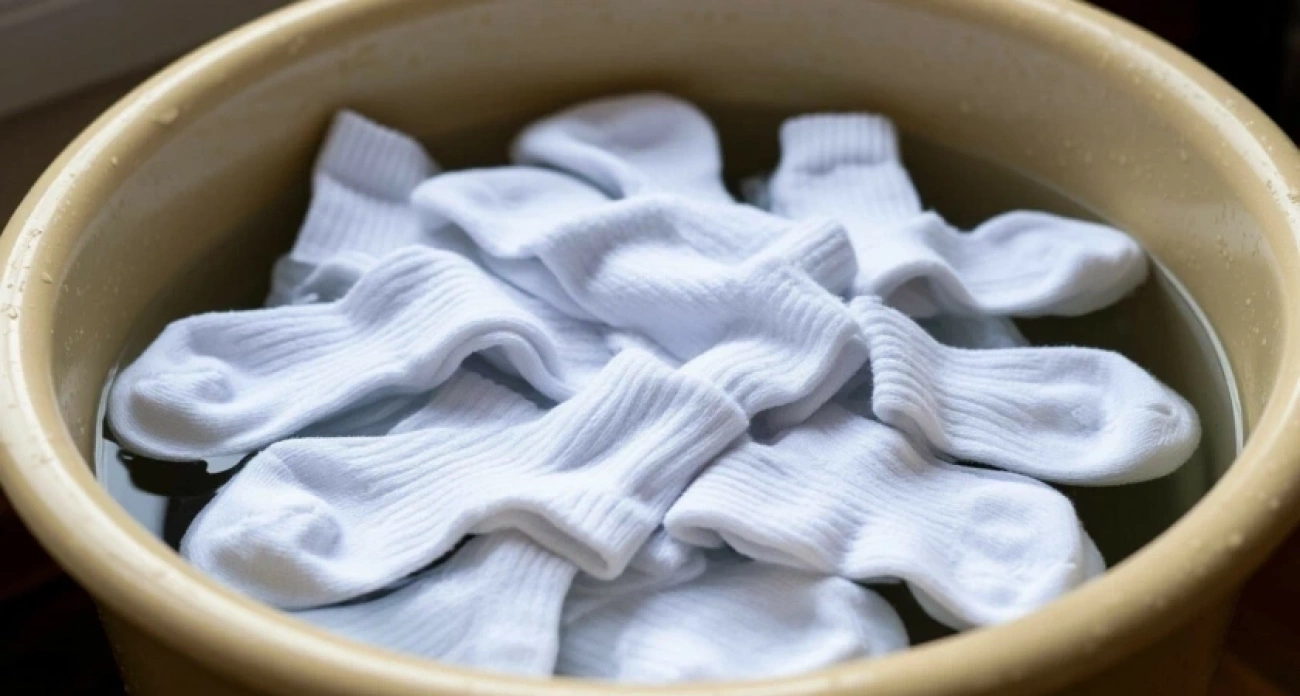 Добавляю 4 ложки в миску — и даже самые грязные носки станут белее снега: простой и полезный лайфхак