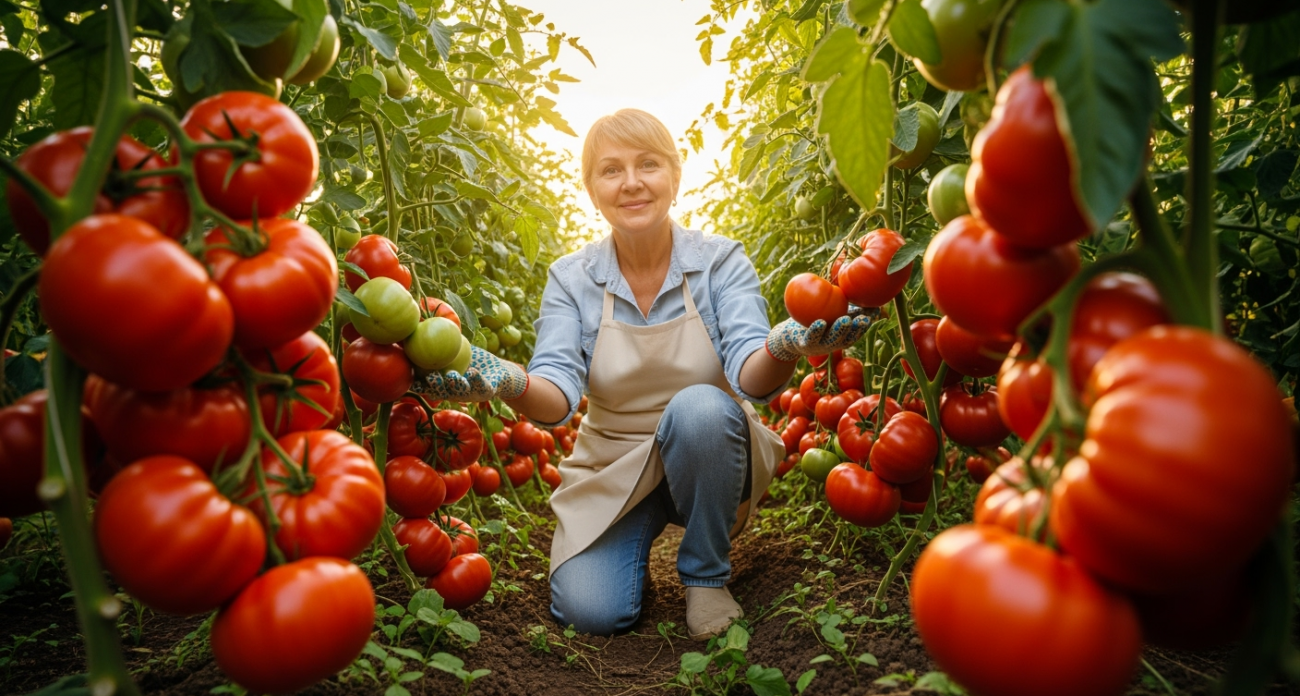 Поливаю томаты содой и уже 4 года собираю богатый урожай: по 11-13 кг плодов с растения