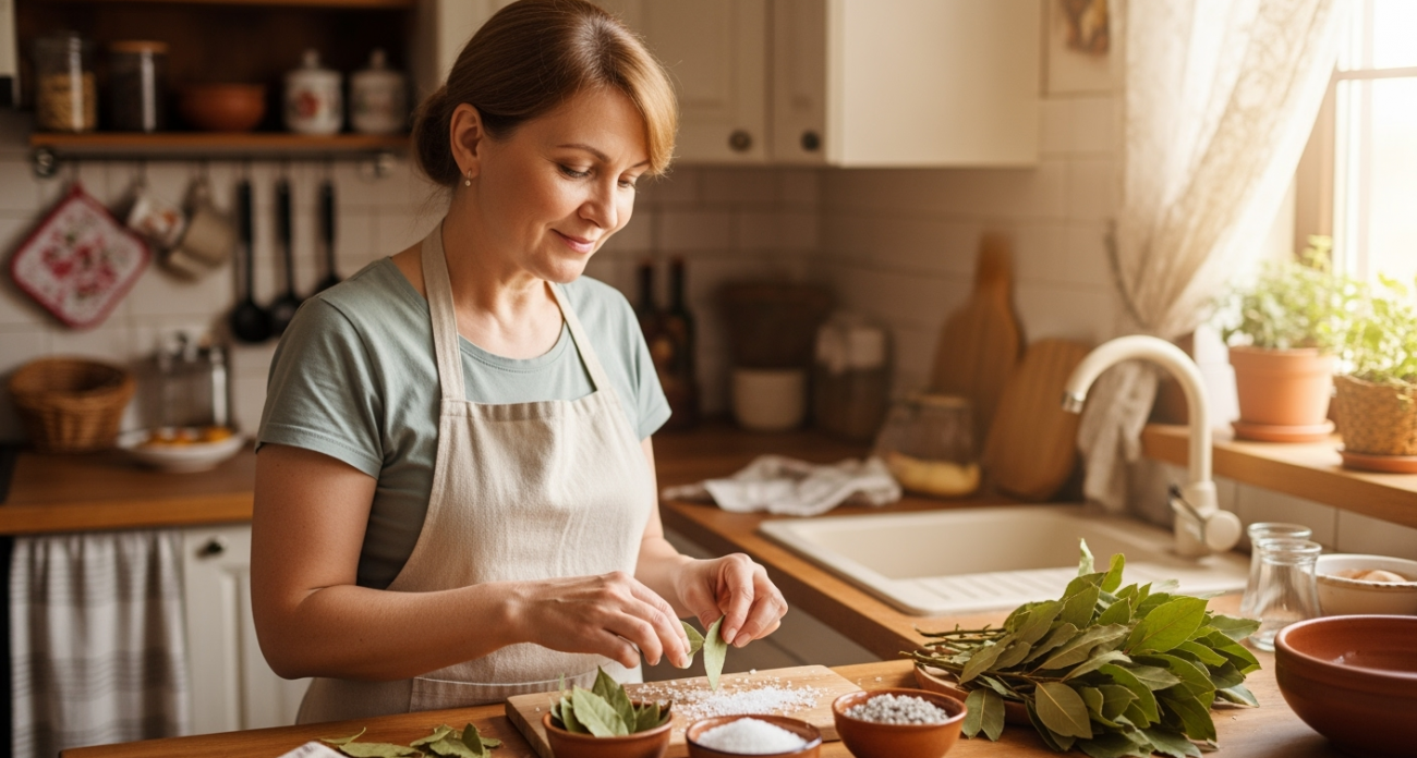 Лавровый лист смешиваю с солью — всё лето не нарадуюсь этой хитрости: полезный лайфхак для всех домохозяек