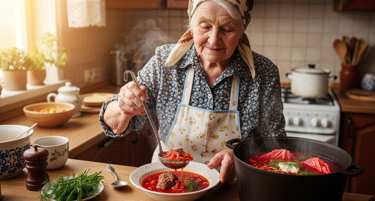 Нашла старинный рецепт борща 1952 года: 2 тонкости для рубинового цвета и настоящего вкуса