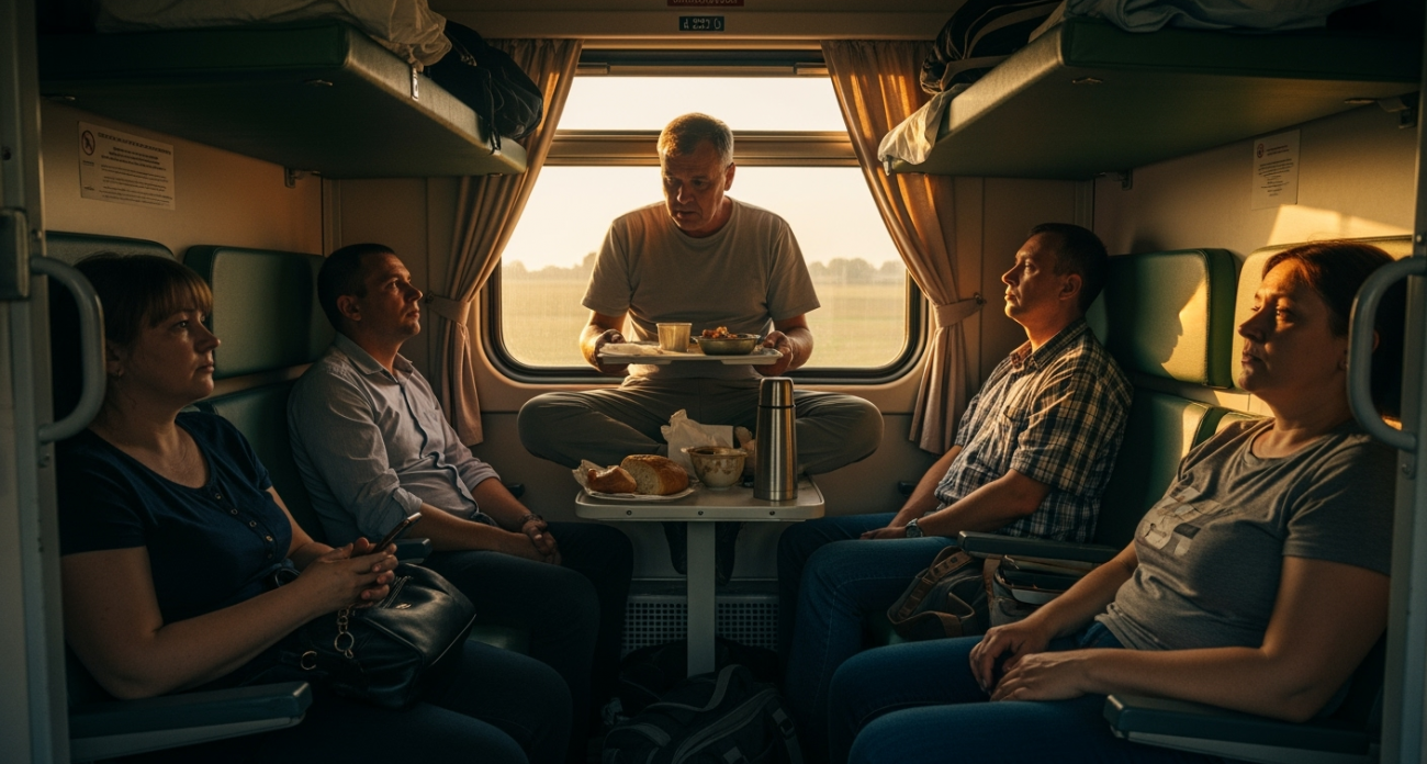 Попутчики не дали мне места поесть — а потом часами молчали, делая вид, что ничего не случилось