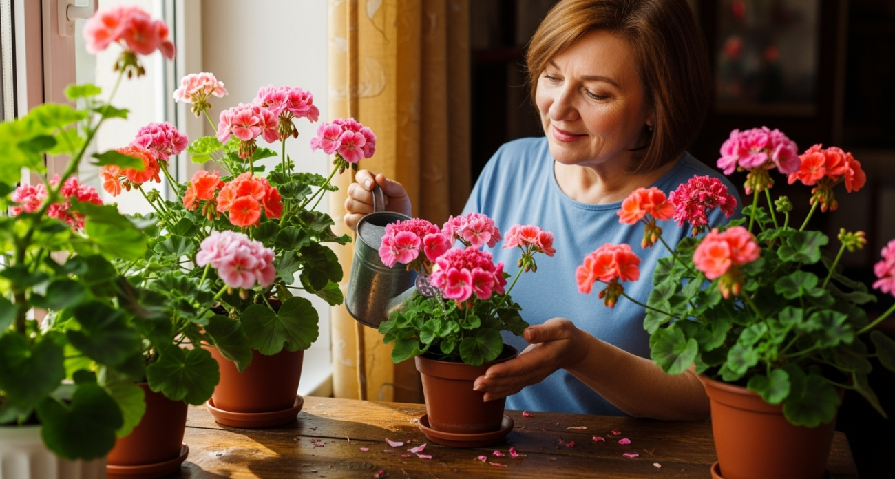 1 капля в воду — и даже лысая герань покроется цветочными облаками: круглогодичное цветение без перерыва
