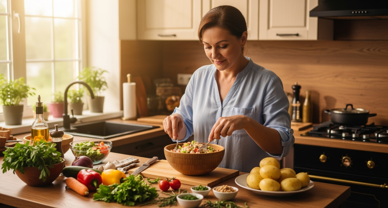 Добавьте это вместо картофеля — получите совершенно новый Оливье, который удивит всех