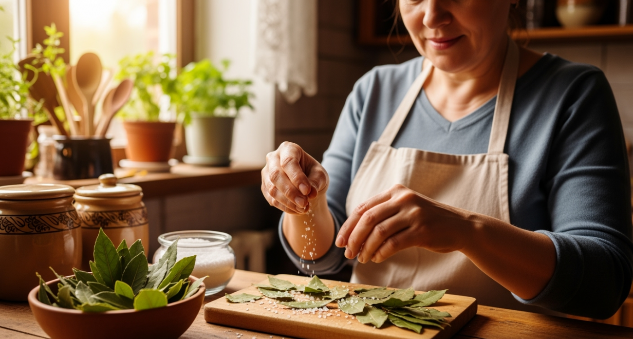 Засыпьте лавровый лист солью — результат удивит каждую хозяйку: простой лайфхак