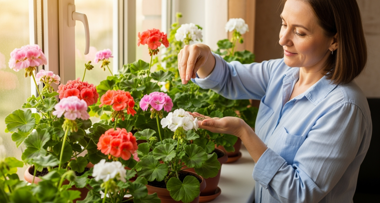 Добавьте это в горшок с геранью в августе — листва перестанет желтеть, а бутоны появятся даже на черенках
