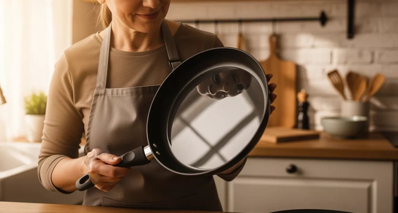 Кладу сковороду в пакет - нагар отлетает мгновенно, теперь ничего не прилипает и блестит как зеркало