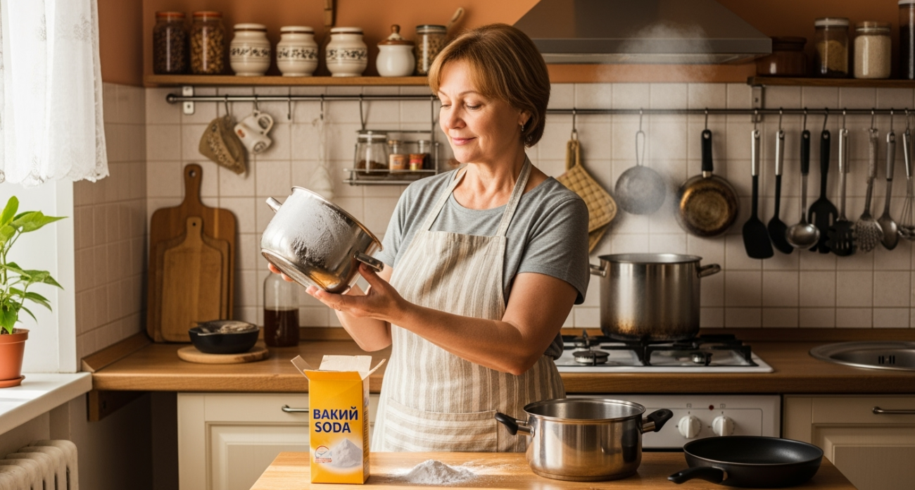 Полпачки соды — и кастрюли как новые: бабушкин секрет без тёрки, который использую трижды в год
