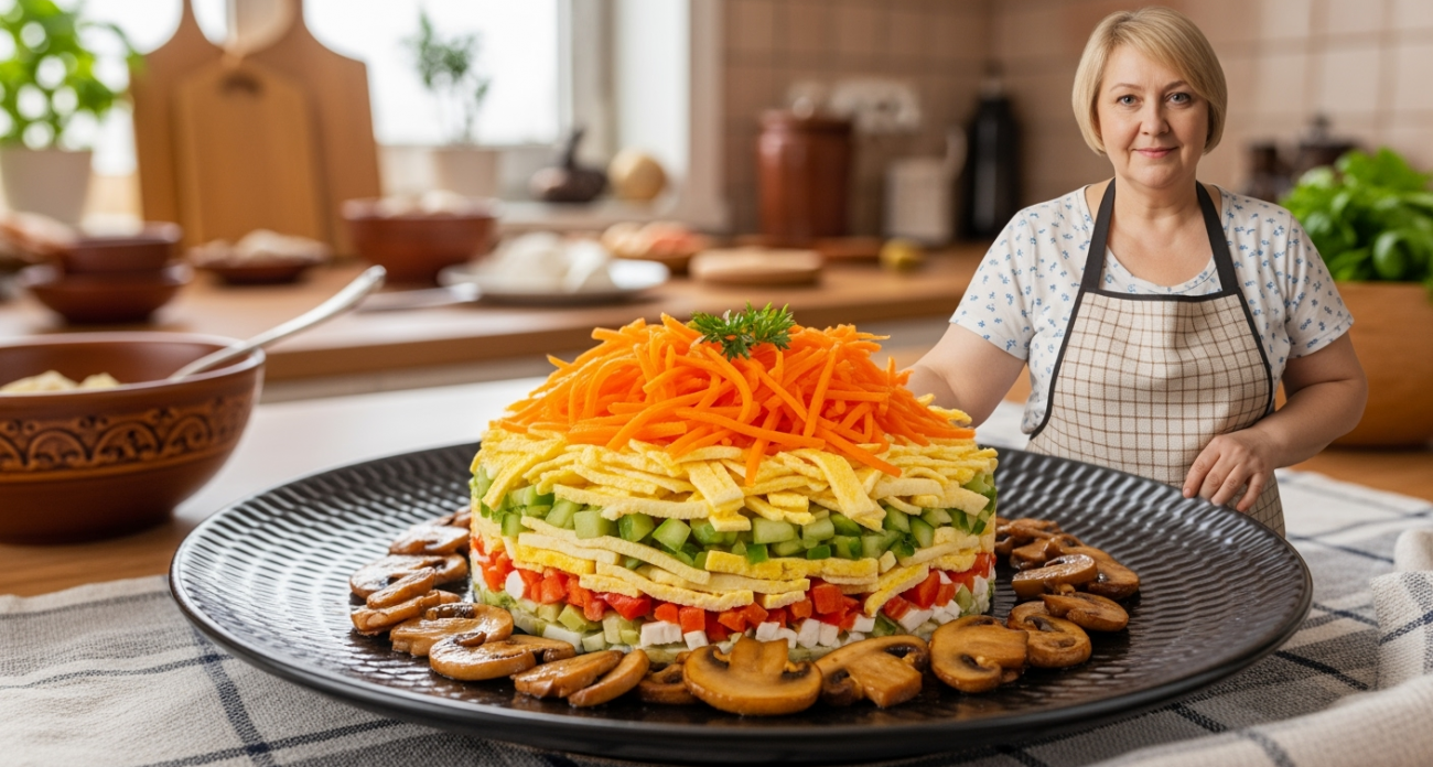 Салат с яичными блинчиками за 10 минут - секретный рецепт, который сделает вас звездой кухни