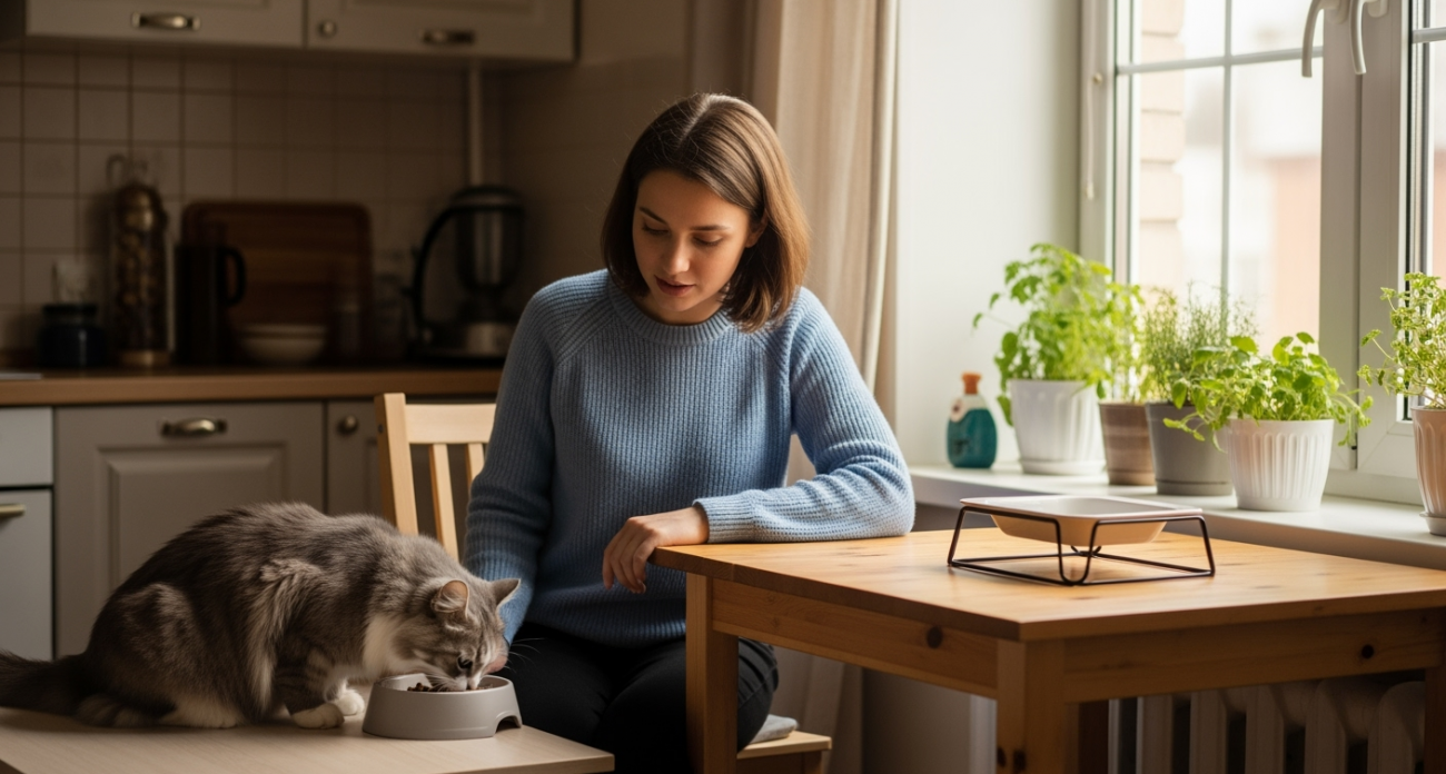 Ваша кошка ест с пола вместо миски? Срочно узнайте скрытые причины, которые вас шокируют