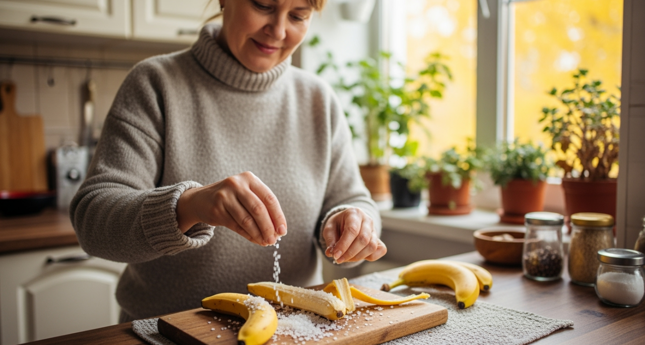 Почему опытные садоводы тайно посыпают банановую кожуру солью — их урожай в 3 раза больше обычного