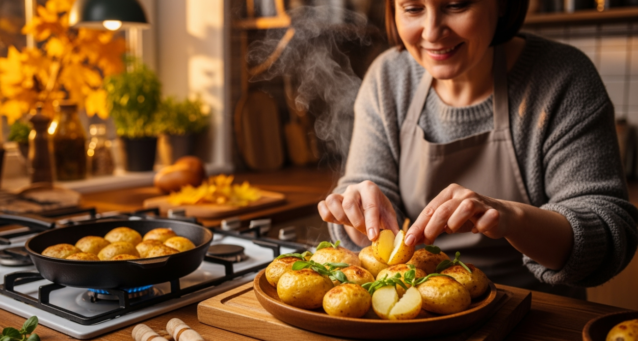 Готовлю картошку: новый метод — рецепт все подруги разобрали. Просто кремовая внутри, румяная хрустящая снаружи.