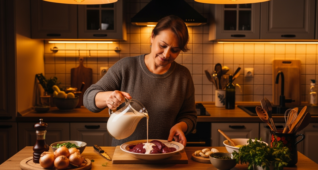 Заливаю печень кефиром: получается вкуснейший деликатес — нежный, без жёсткости и сухости