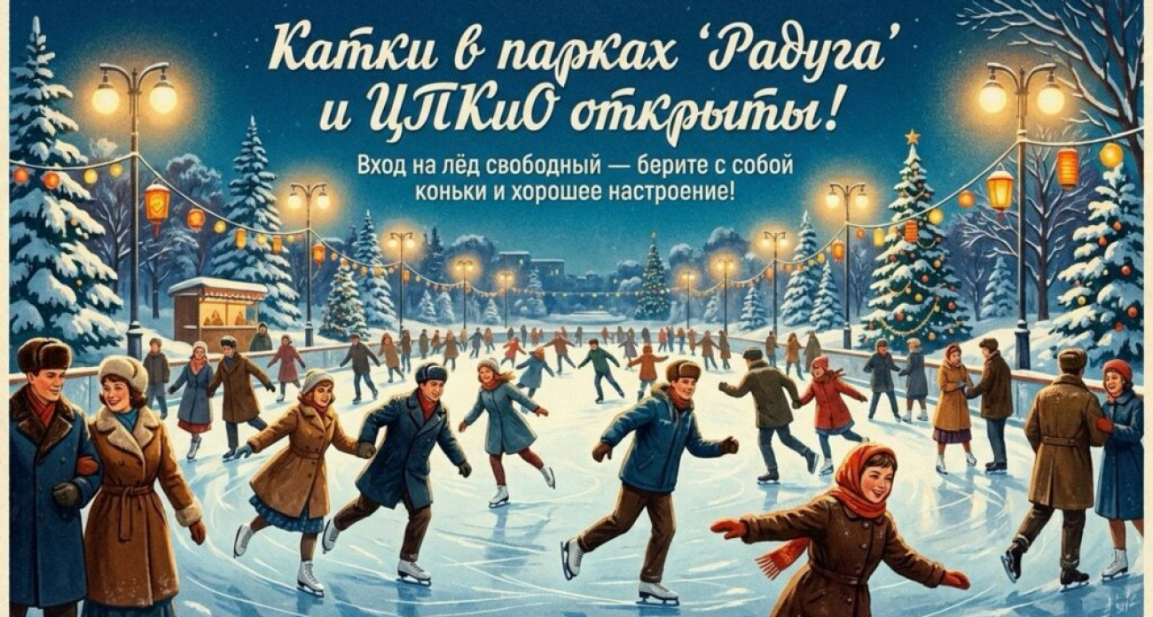 В Дзержинске открыли бесплатные катки в двух парках - коньки приносить с собой
