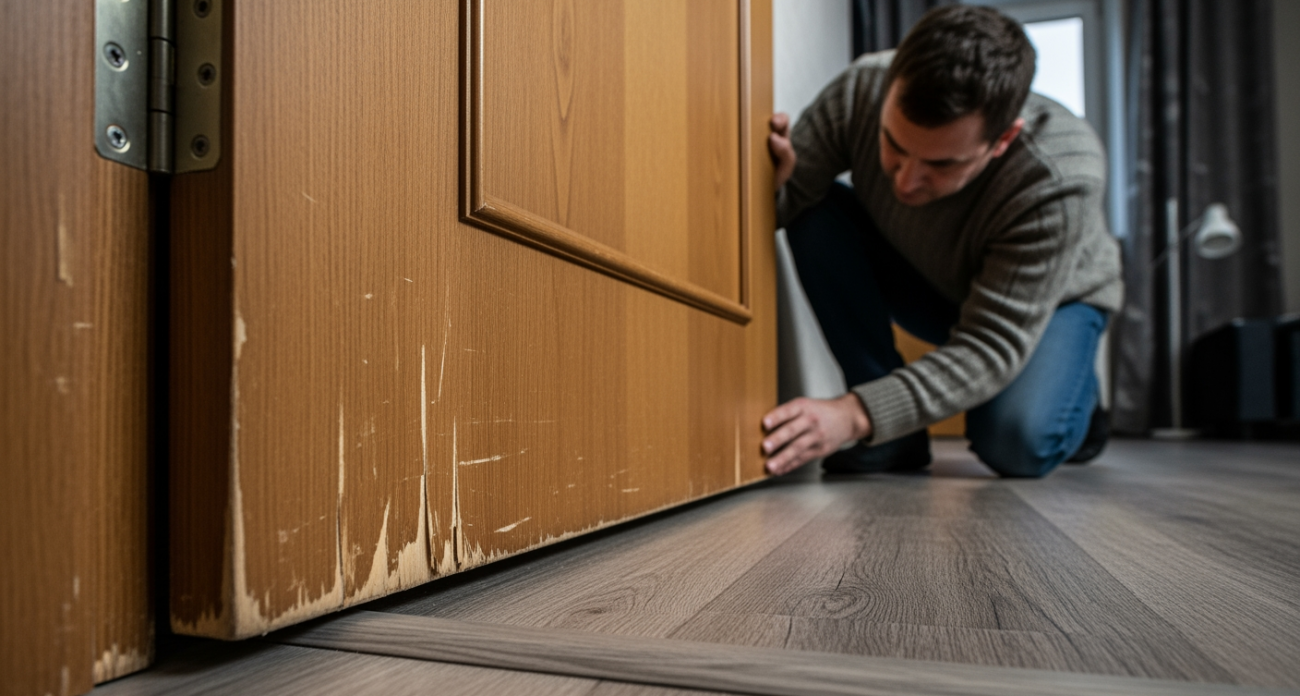 Дверь царапает пол? Простой трюк для исправления без снятия с петель — работает моментально