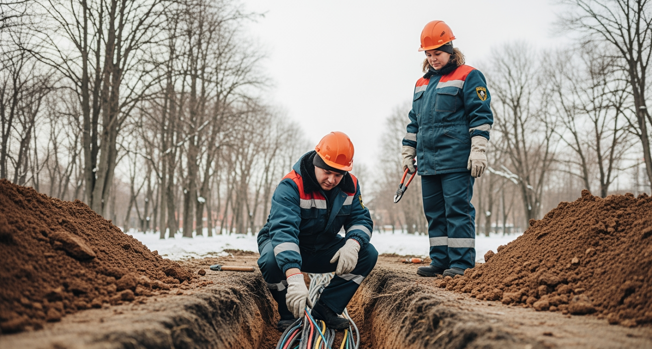 Возрождение света: энергетики раскопали траншеи и проложили новый кабель в сквере Патоличева