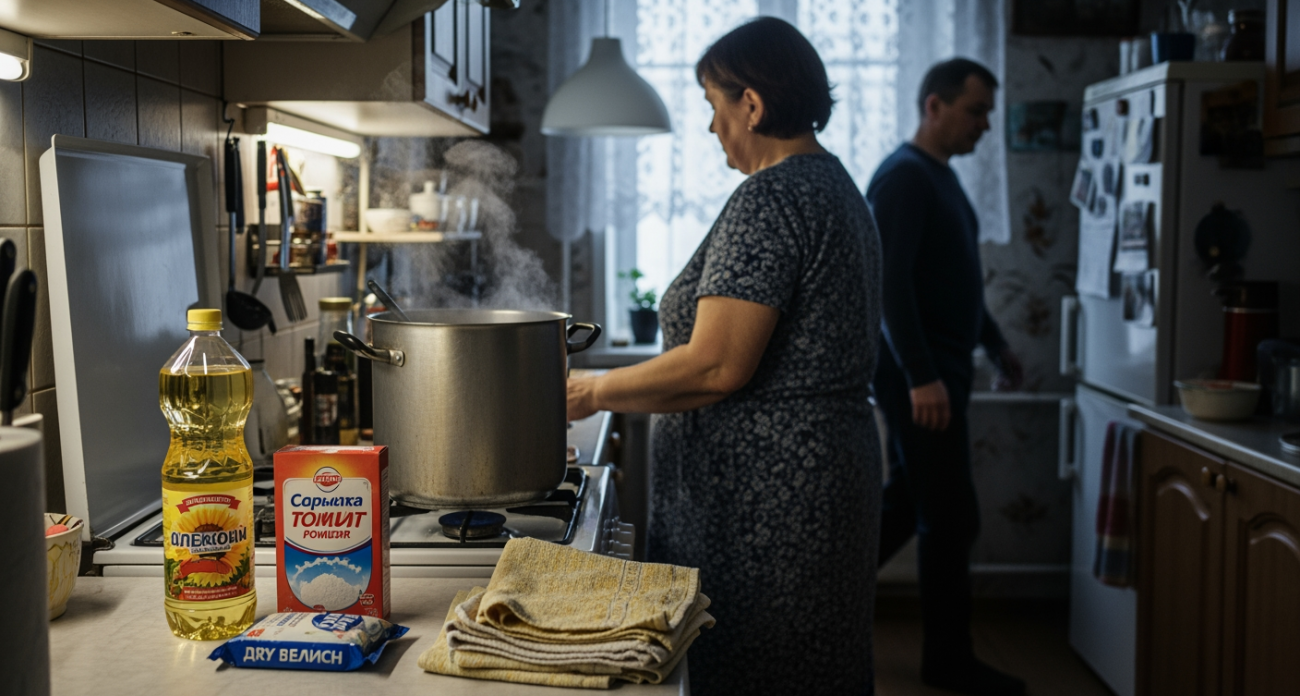 Простой бабушкин метод с кухонными полотенцами за ночь растворяет даже самый стойкий жир и въевшуюся грязь