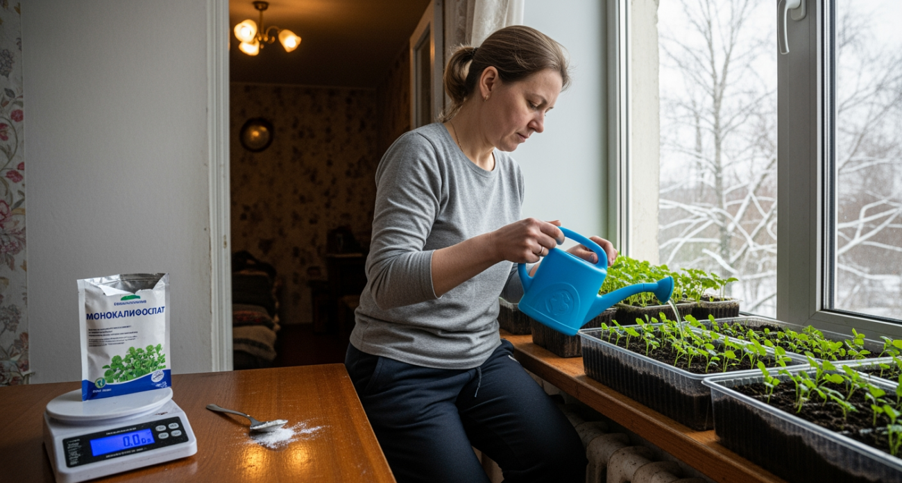 Хилая рассада стала мощной и пышной за неделю благодаря простому средству из домашней кладовки