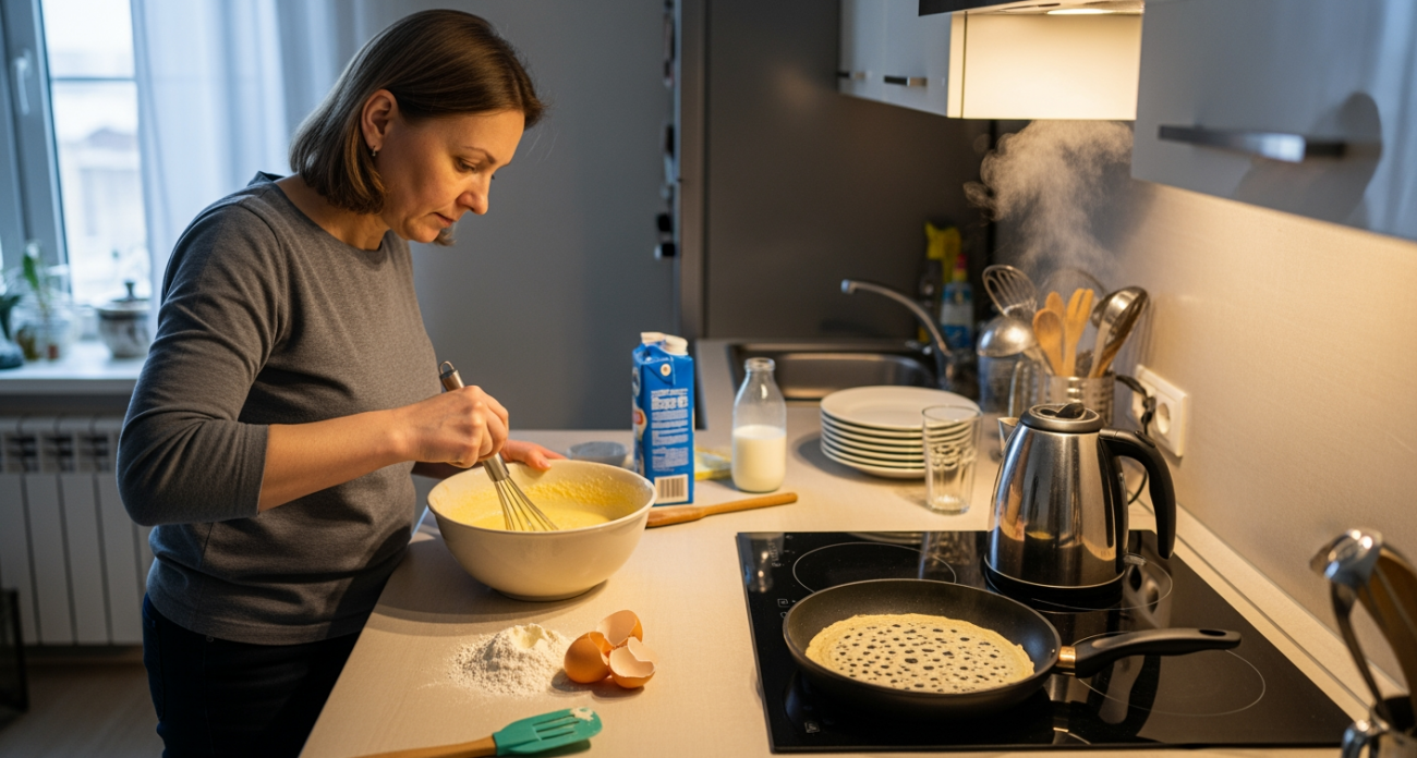 Забудьте про обычные блинчики — мой заварной рецепт на кипятке создаёт такие тонкие кружева, что соседки просят поделиться секретом