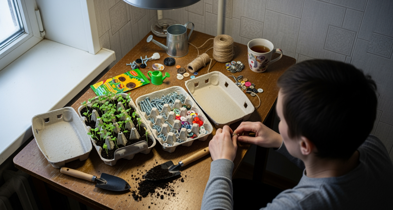 Яичные лотки превращаю в полезные вещи для дома и дачи вместо того чтобы их выкидывать