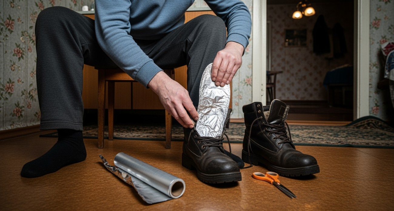 Бабушкин секрет с обычной фольгой превратит ледяную обувь в теплые домашние тапочки за минуту