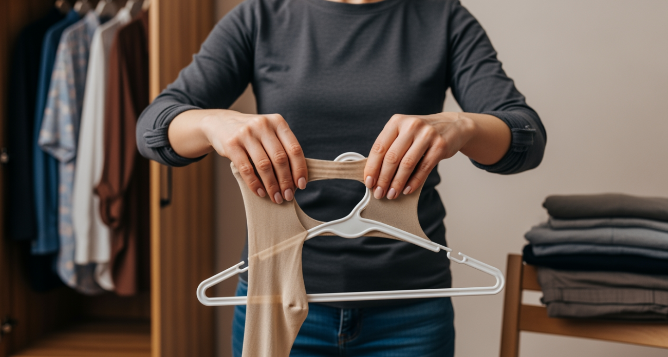 Подруга смеялась над моим способом сушить колготки, а через месяц сама так делает — работает идеально