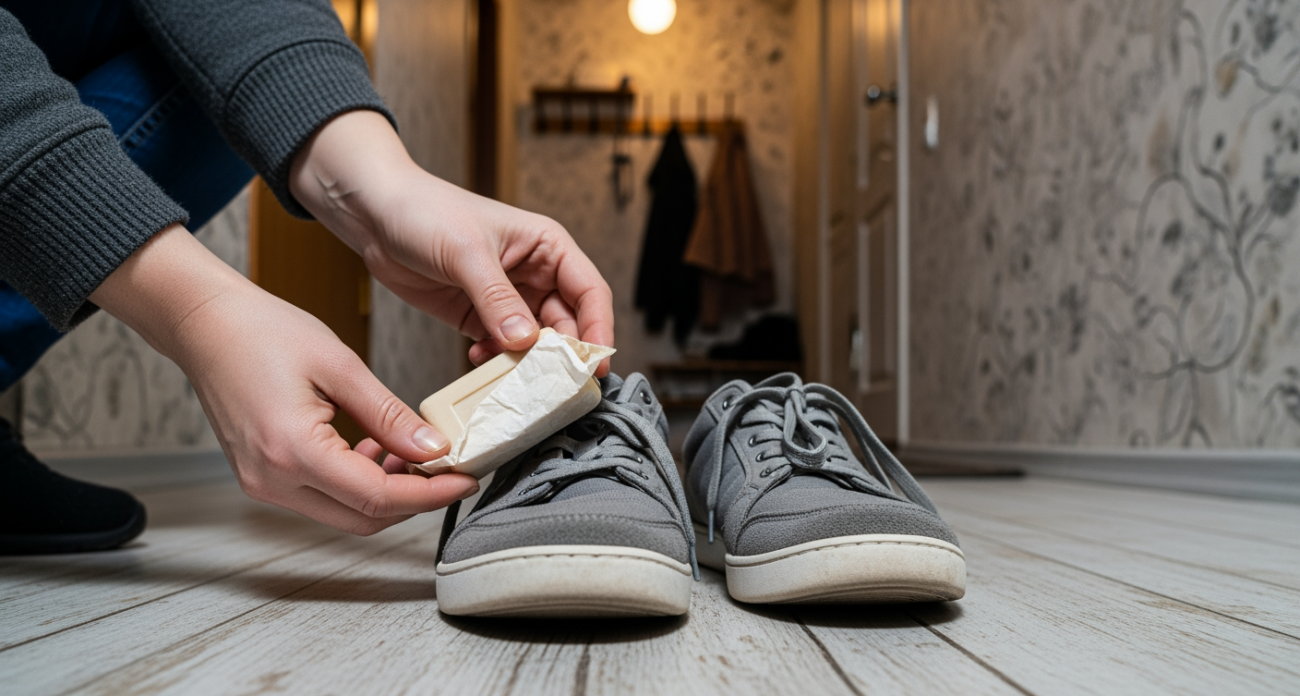Старый трюк с обычным мылом вернет даже самой затоптанной обуви первозданный вид за минуты