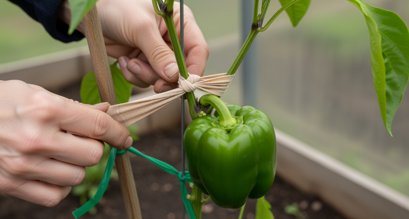 Старые колготки превратили мои хилые перцы в гигантов и соседи не верят своим глазам