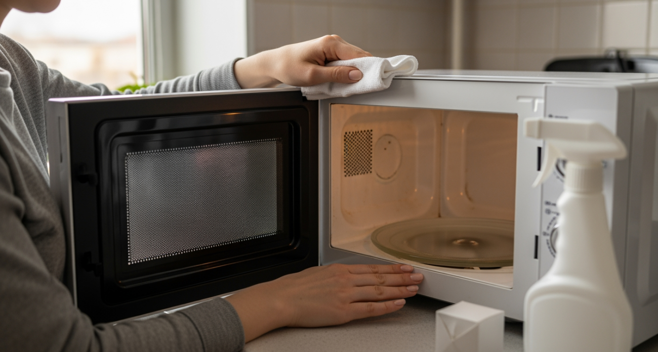 Копеечное средство из аптеки вернуло грязной микроволновке первозданный блеск за одну процедуру