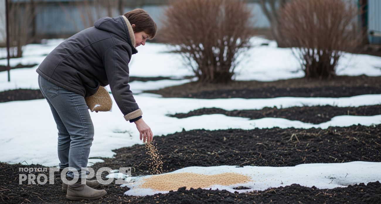 Секрет опытных дачников: горсть этой муки на грядки зимой превращает камень в пух к весне