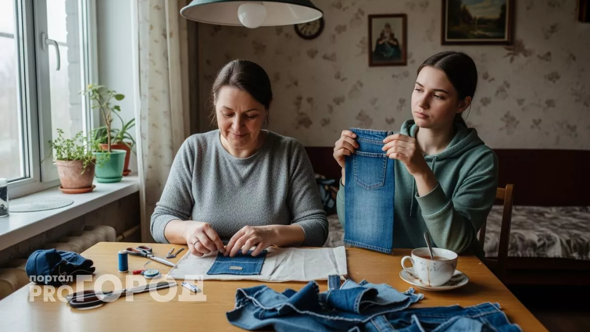 Вместо выбрасывания старых джинсов хозяйки делают из них нужные вещи и экономят тысячи рублей