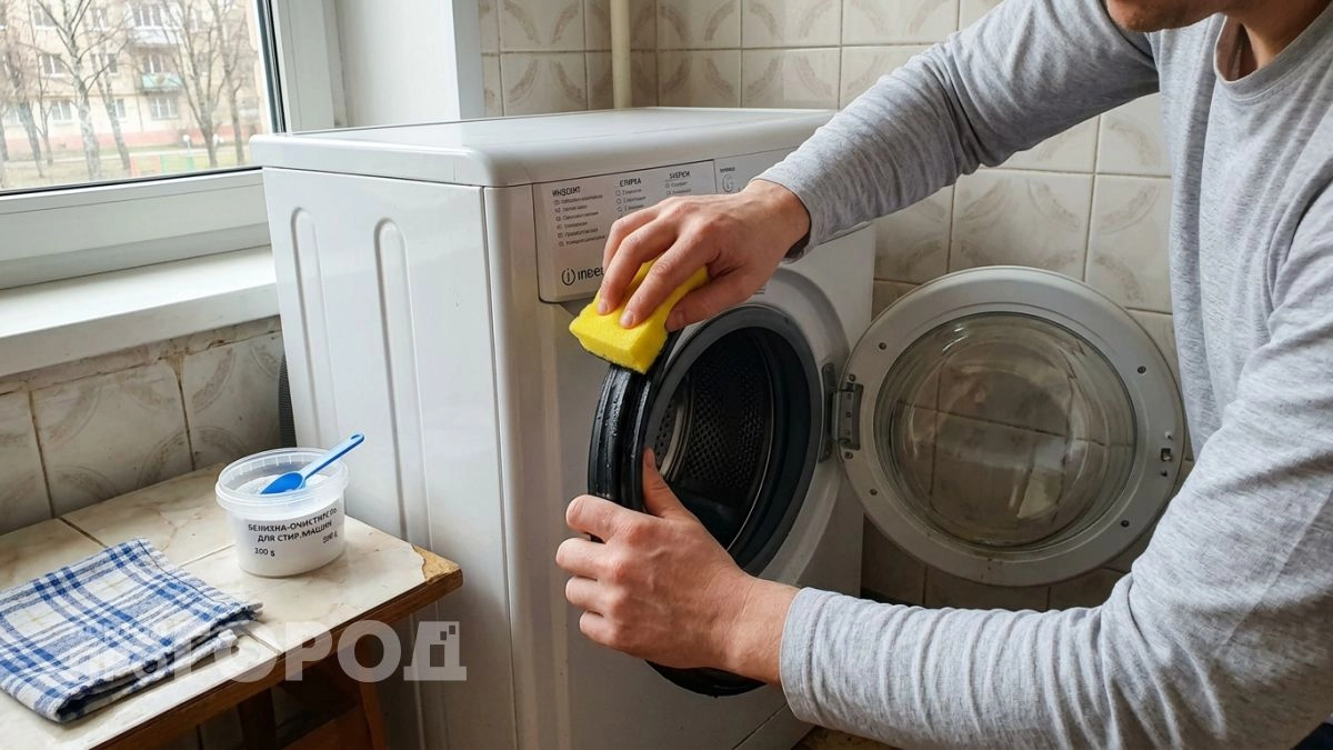 Один состав убирает чёрный налёт с резинки стиралки раз и навсегда без скрабов и щёток