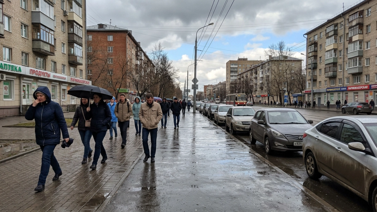 10 апреля: дожди с мокрым снегом и порывы ветра до 16 м/с