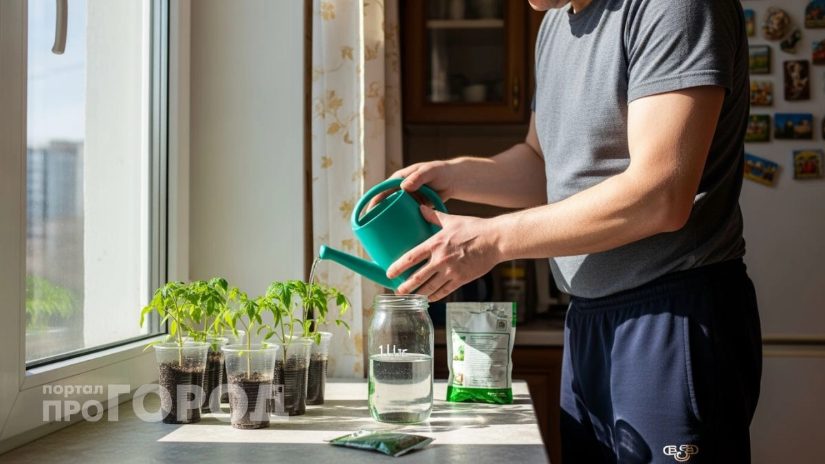 Забудьте про обычный полив: этот копеечный раствор заставит рассаду томатов расти крепкой и приземистой