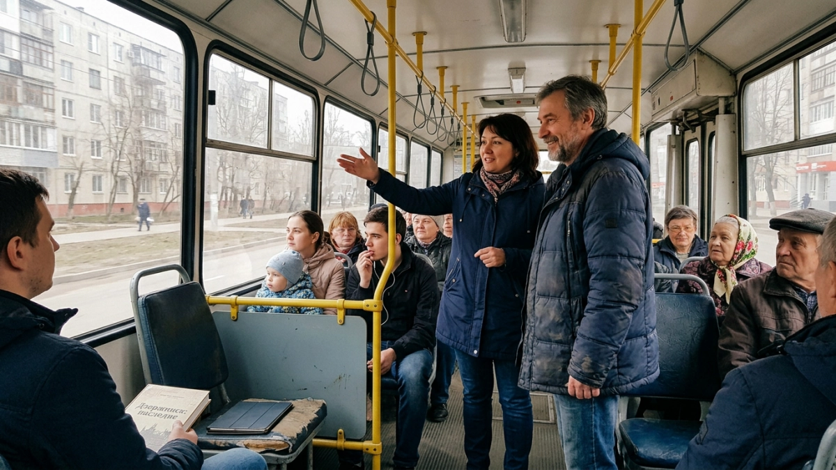 К 50-летию дзержинского троллейбуса горожан прокатили по улицам с экскурсией