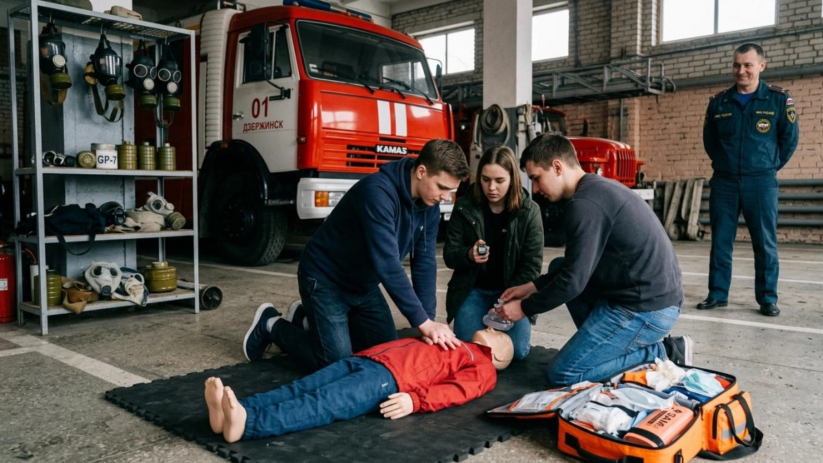 Дружинники политеха Дзержинска освоили реанимацию и тушение на практике