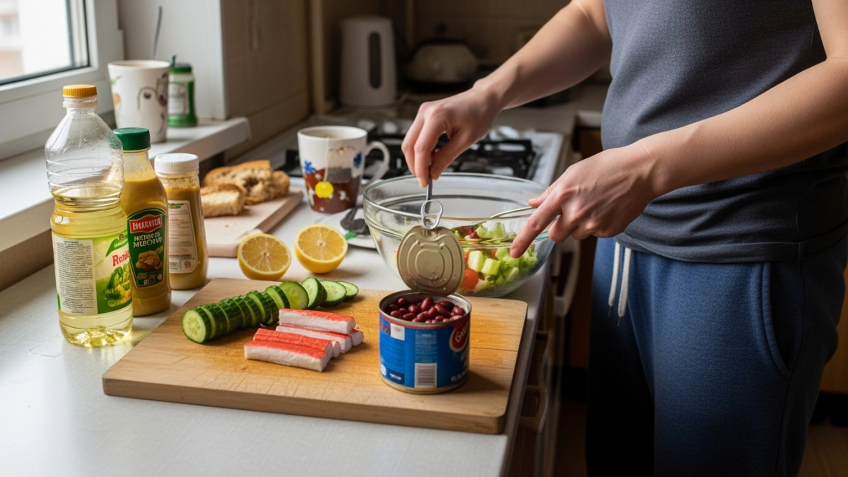 Готовлю этот салат из трех продуктов за пару минут: гости постоянно выпытывают рецепт и просят добавки