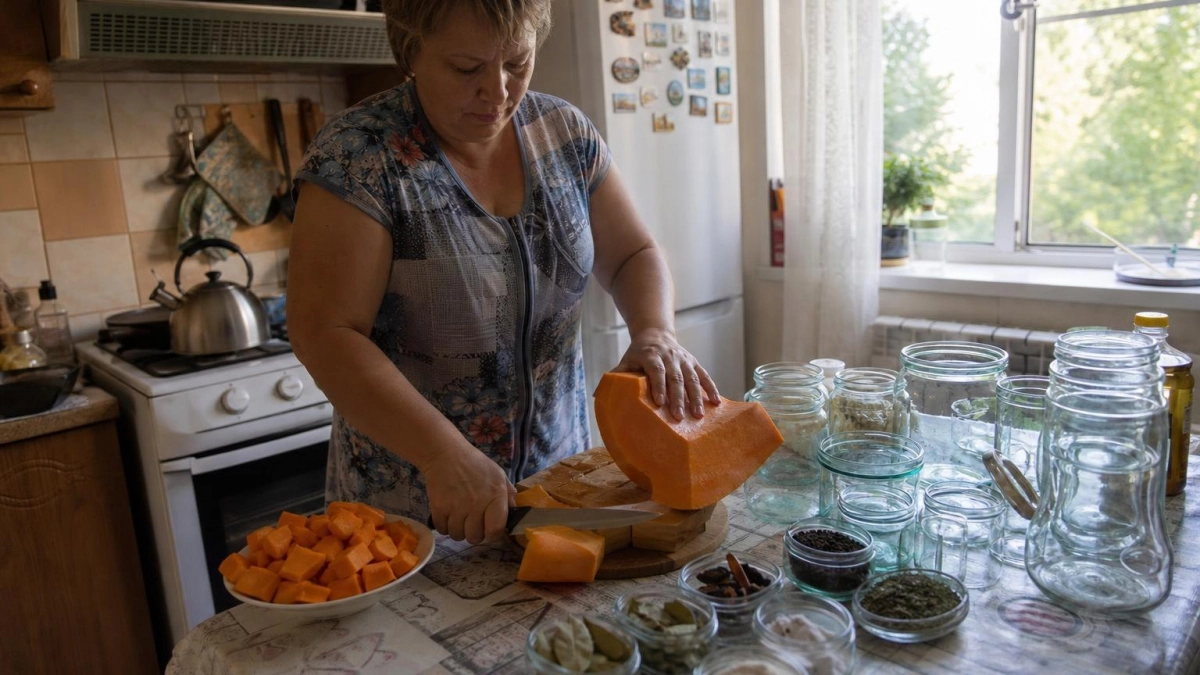 Тыкву «Янтарные дольки» закрываю с пряностями: зимой подаю и к мясу, и вместо десерта