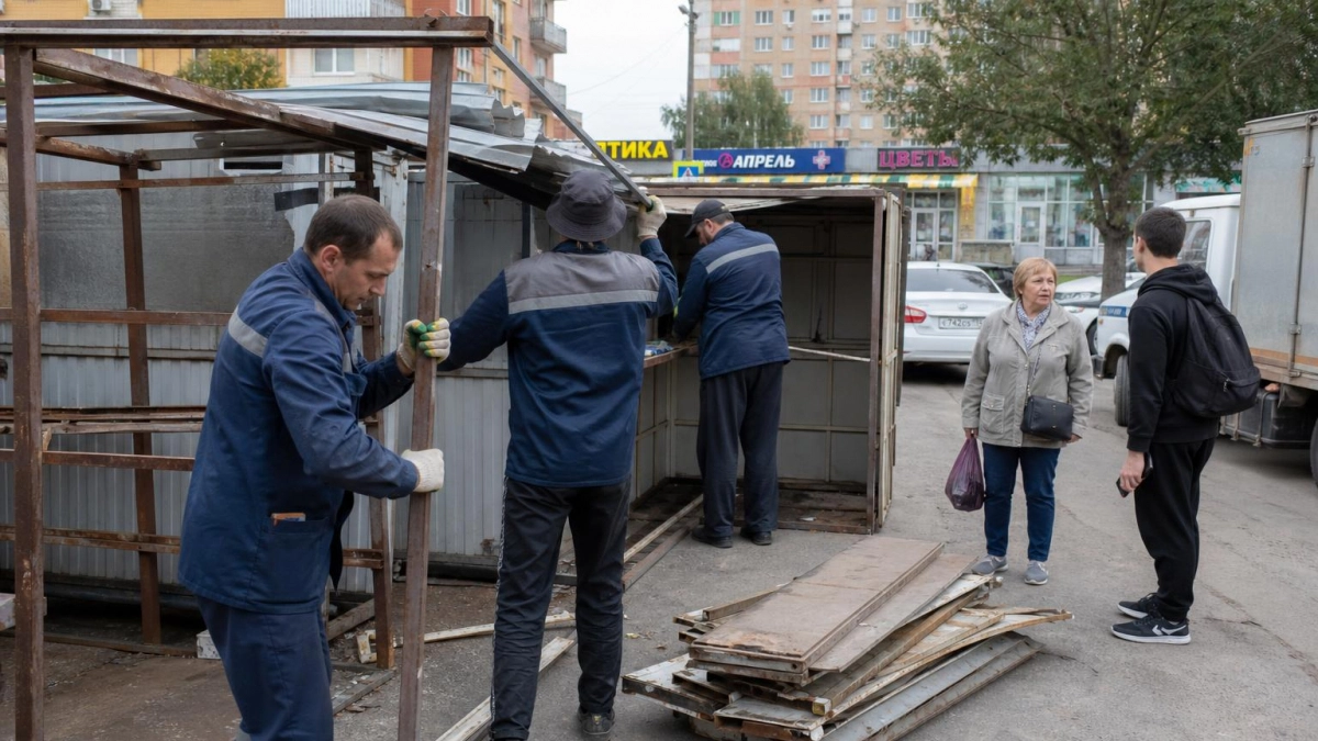 В Дзержинске начали демонтаж бывшего центрального рынка на улице Октябрьской